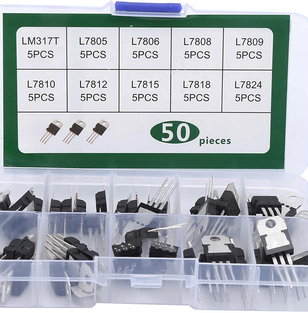 50PCS High-Power Three-Terminal Regulated Triode Kit  (Plastic Box)