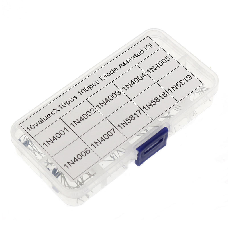 200 Rectifying Diode Set - Ten Specifications, Low Noise, Sharp Reverse Characteristic, Durable Plastic and Metal Materials, Storage Box Included - Ideal for Device Maintenance and Electrical Equipment