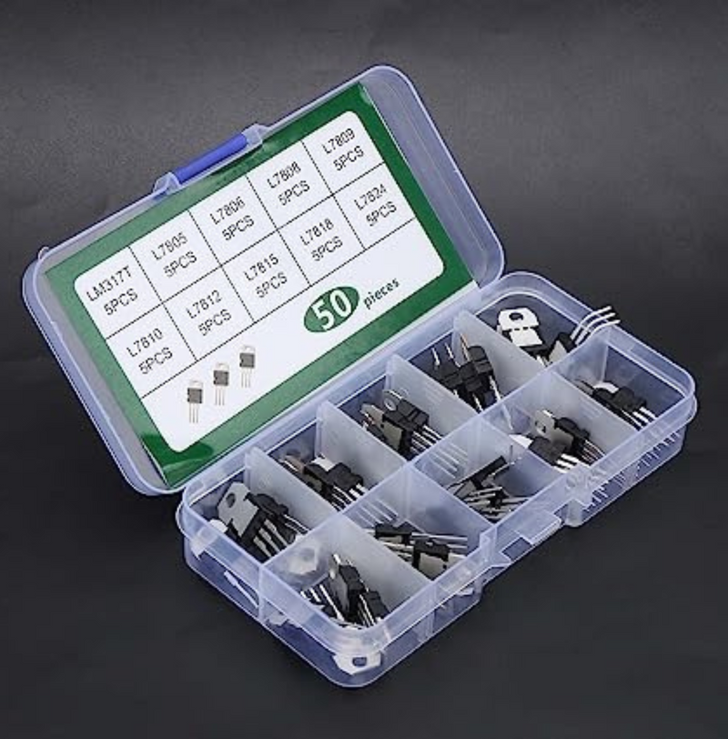 50PCS High-Power Three-Terminal Regulated Triode Kit  (Plastic Box)