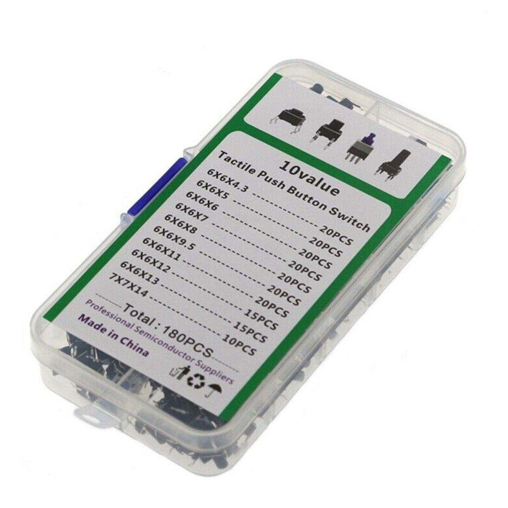 180PCS Button Switch Kit (Plastic Box)